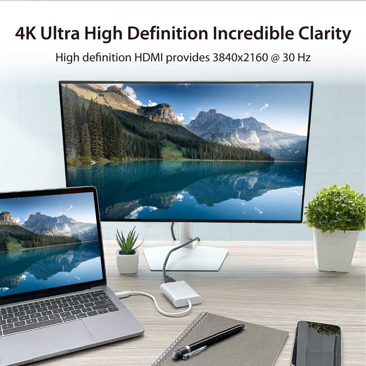 j5create USB 3.0 to 4K HDMI Display Adapter USB 3.0 Male Type-A Connector | HDMI Female Connector | 4K UHD | Resolution Up to 3840 x 2160 @ 30 Hz |
