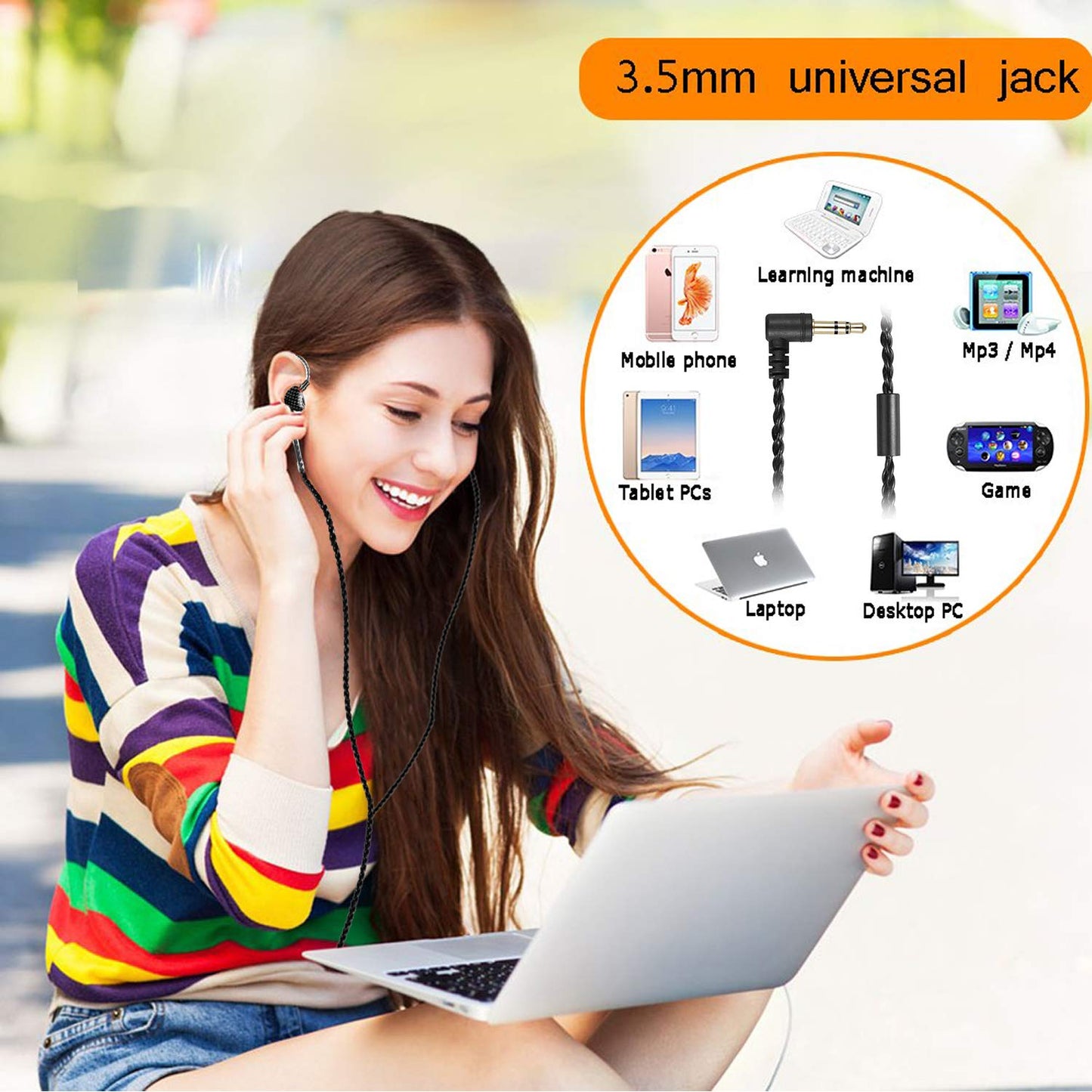 DEMAKE in Ear Monitor with Detachable 3.5mm Cable