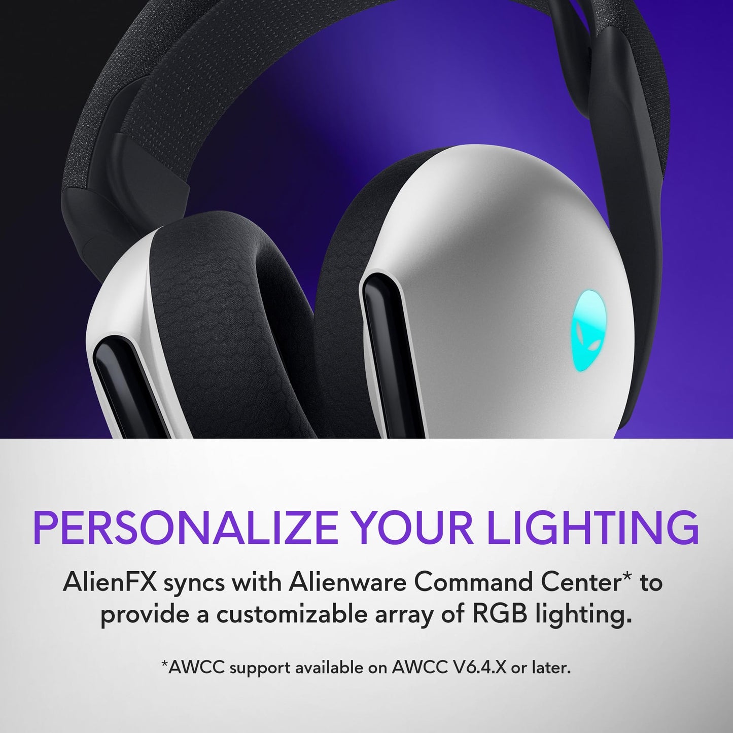 Alienware Tri-Mode Wireless Gaming Headset AW725H - Wired/Wireless, Bluetooth 5.3, Audio Output - 20 Hz, Mini-Phone (3.5mm), Battery Talk Time Up…