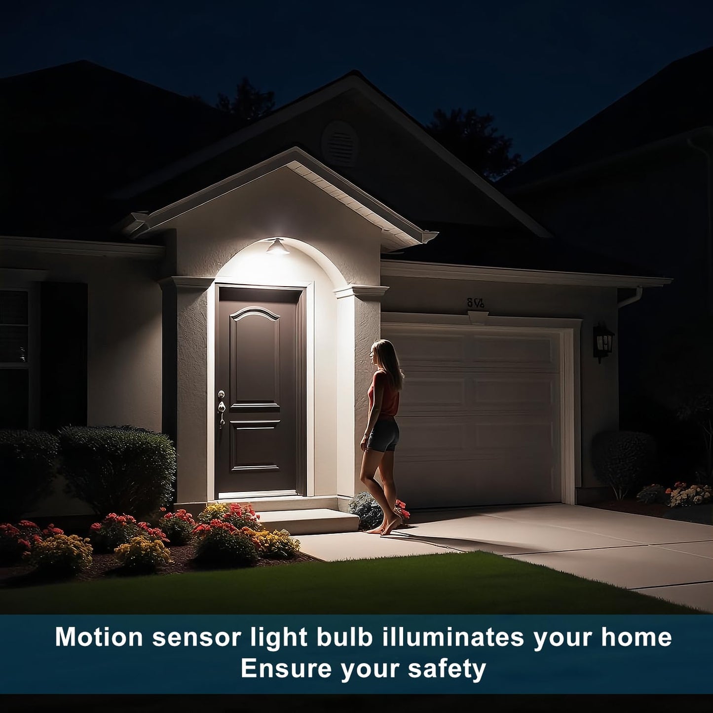 lanyue Motion Sensor Light Bulbs, Dusk to Dawn Outdoor Lighting, PAR38 Led Motion Sensor Flood Light 100 Watt Equivalent(15W), 6000K Daylight