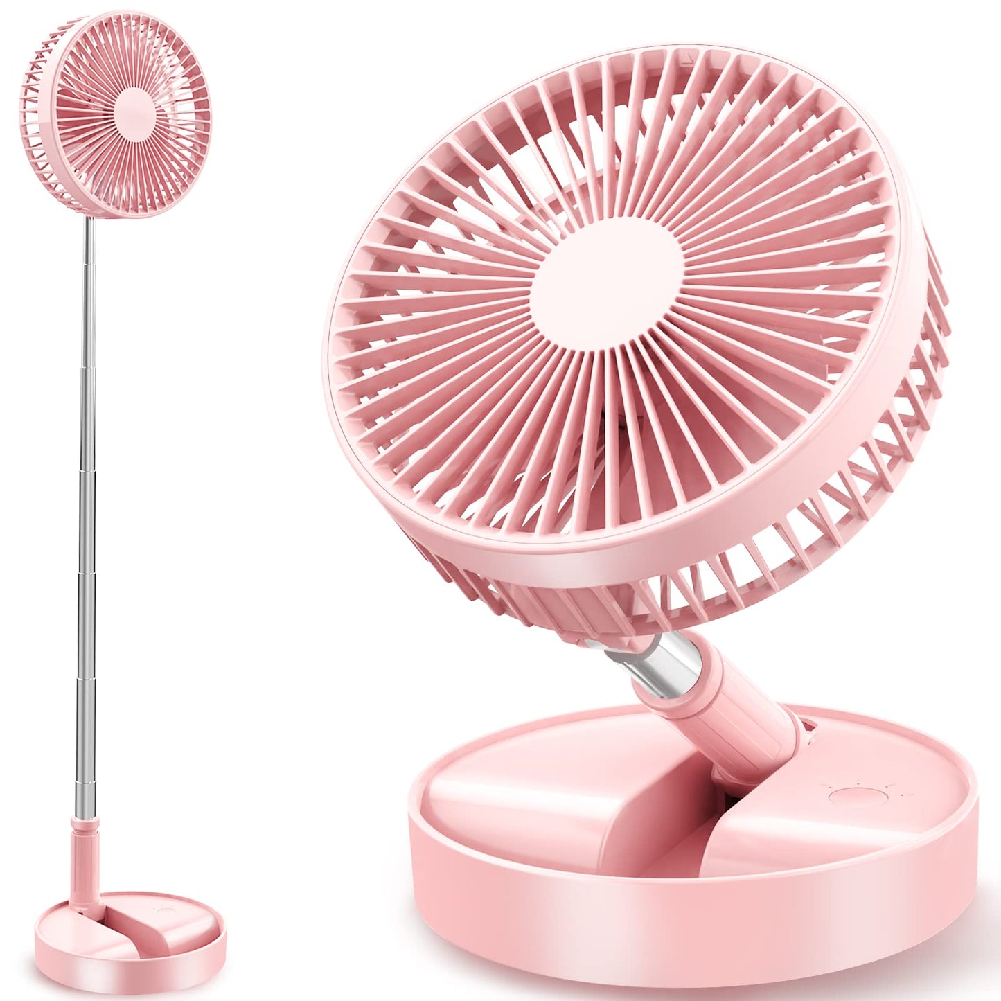 QUALORI Flodaway Fan Rechargeable, Fold Away Fans Portable for Traveling Foldable Compact, Desk and Floor Fan 7200mAh Portable Folding Fan Battery