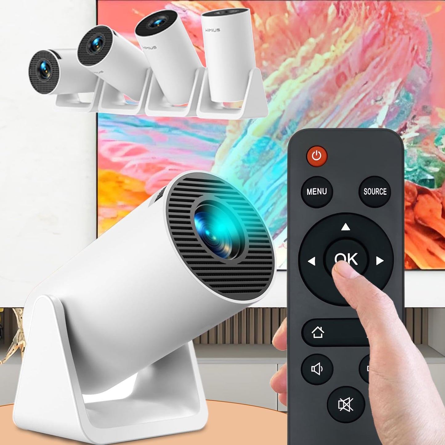 Molgoc Replacement Remote for Mini Projector,Compatible with WiMiUS S27 Projector.
