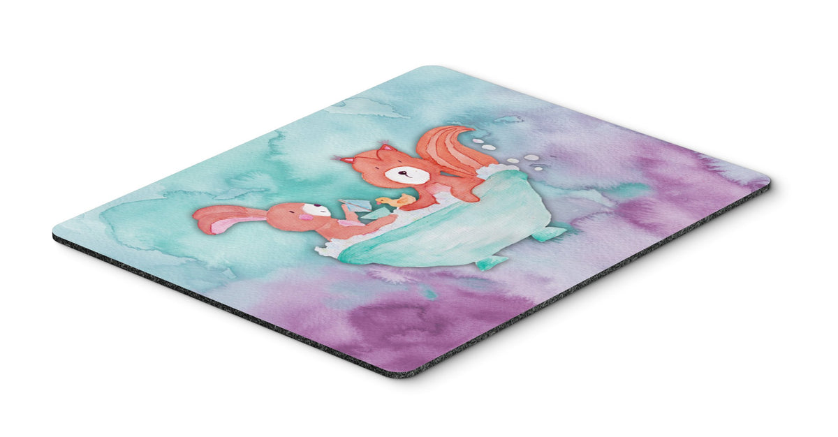 Caroline's Treasures BB7348MP Rabbit and Squirrel Bathing Watercolor Mouse Pad, Hot Pad or Trivet for Home Office Gaming Working Computers Laptop