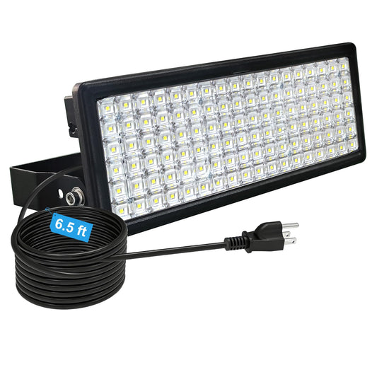 Lukciwee 100W LED Flood Light Outdoor 14000LM, AC 85-305V Stadium Lights with 6.5FT Plug, 5000K Daylight IP67 Waterproof LED Sport Light for Boats