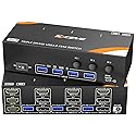 KCEVE 8K KVM Switch 3 Monitors 3 Computers Displayport HDMI, USB 3.0 KVM Switch Triple Monitor 4K@144Hz 8K@60Hz for 3 Computers Share Keyboard Mouse