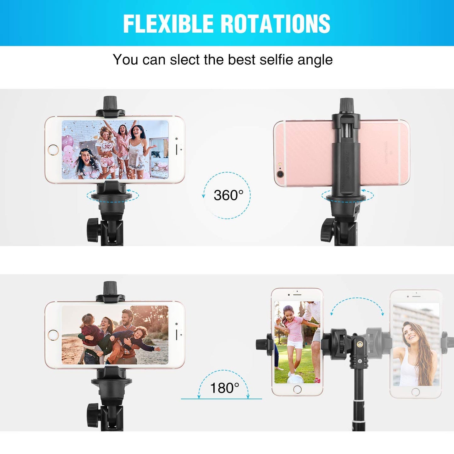 Yesker Selfie Stick Tripod for iPhone Android 52 Inch Extendable Phone Tripod Stand with Remote Selfie Stick Video Recording Equipment Filming