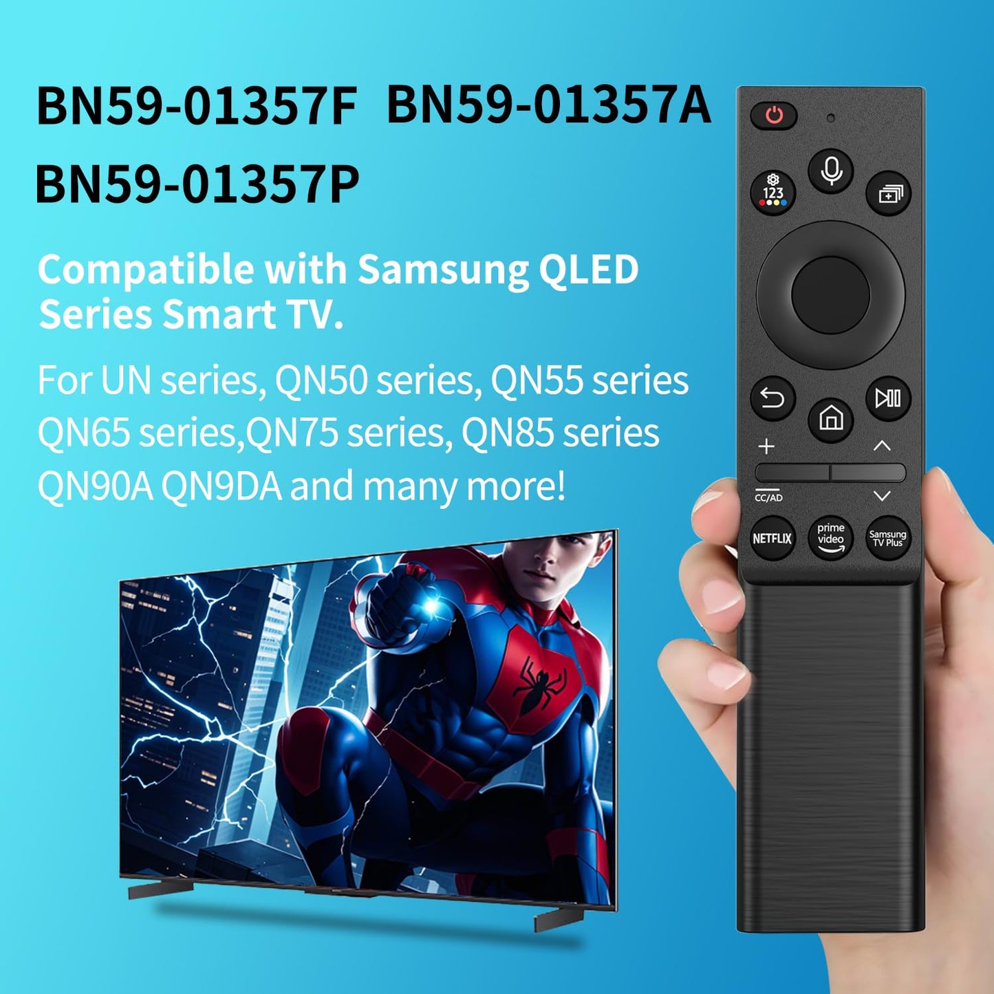 BN59-01357A BN59-01357F BN59-01357P Solar Voice Remote Replacement for Samsung Frame Smart TV Remote with Rechargeable Solar Cell