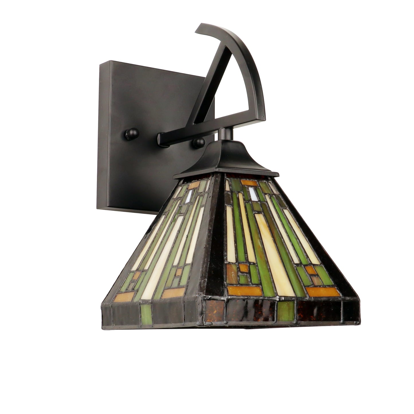 Chloe Lighting Innes Mission-Style 1-Light Blackish Bronze Finish Wall Sconce 6" Shade