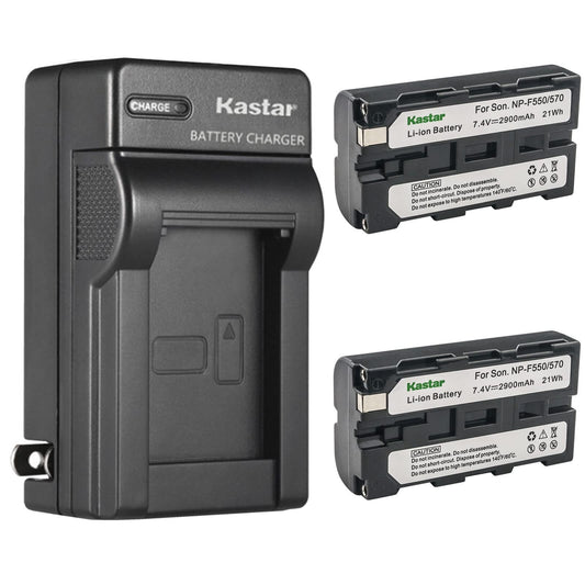 Kastar 2-Pack Battery and AC Wall Charger Replacement for Sony DSC-CD100 DSC-CD250 DSC-CD400 DSC-D700 DCR-VX1000 DCR-VX2000 DCR-VX2000E Camera, Sony