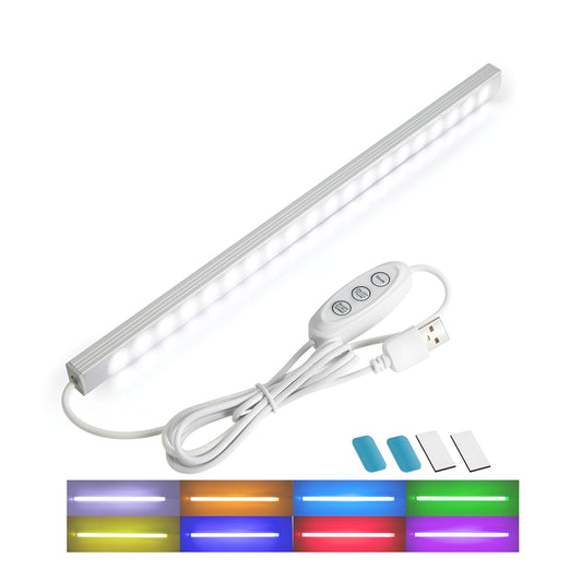 AXHHTVCGY RGB Light Bar with Color Memory & Dimmable Brightness for Monitor/Desk, Under Cabinet Lights with 8 Colors & Dynamic Modes, Magnetic