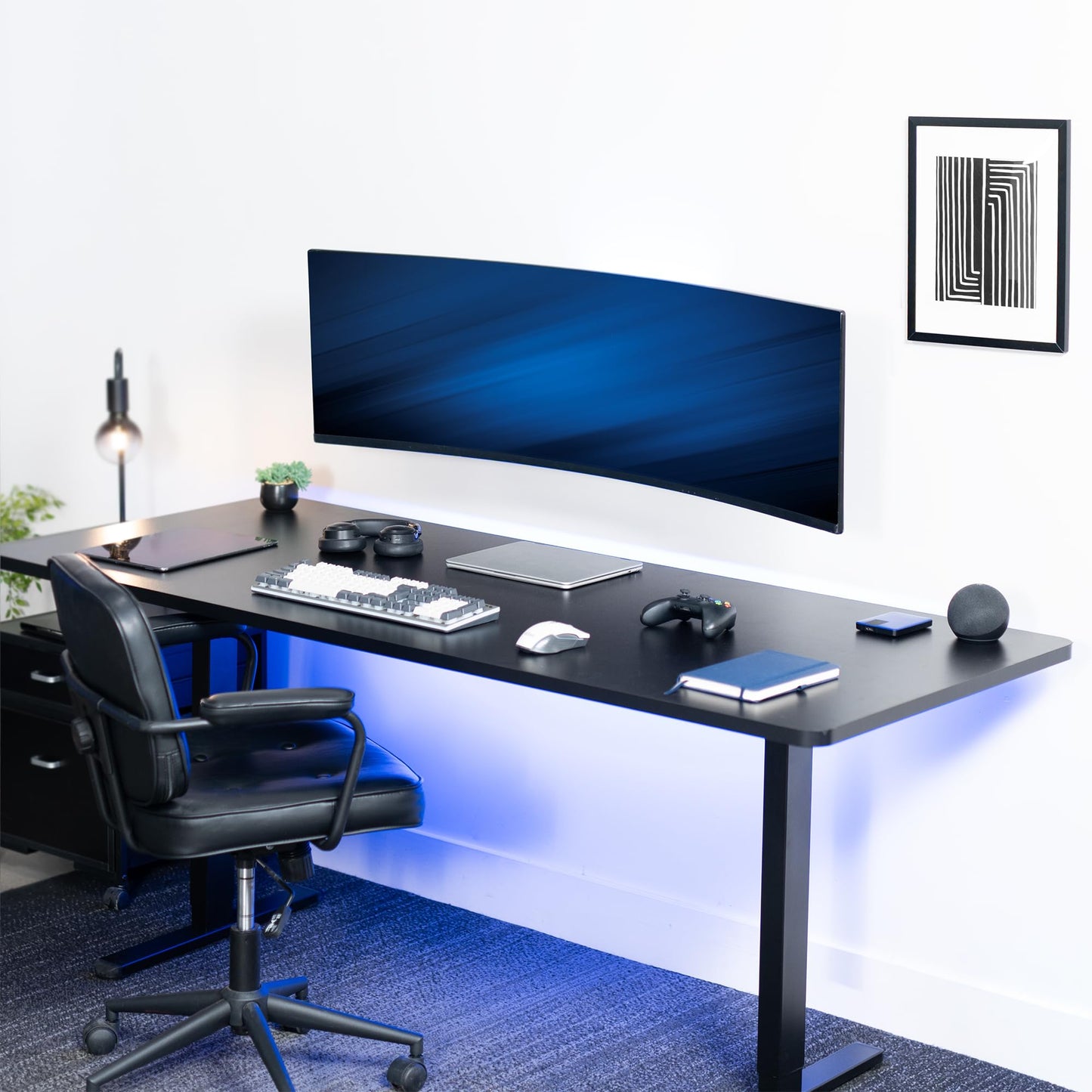 VIVO Low Profile Ultrawide Monitor Wall Mount for up to 49 inch Screens and up to 32” TVs, Holds 44 lbs, Tilt and Sliding Adjustment, Max VESA