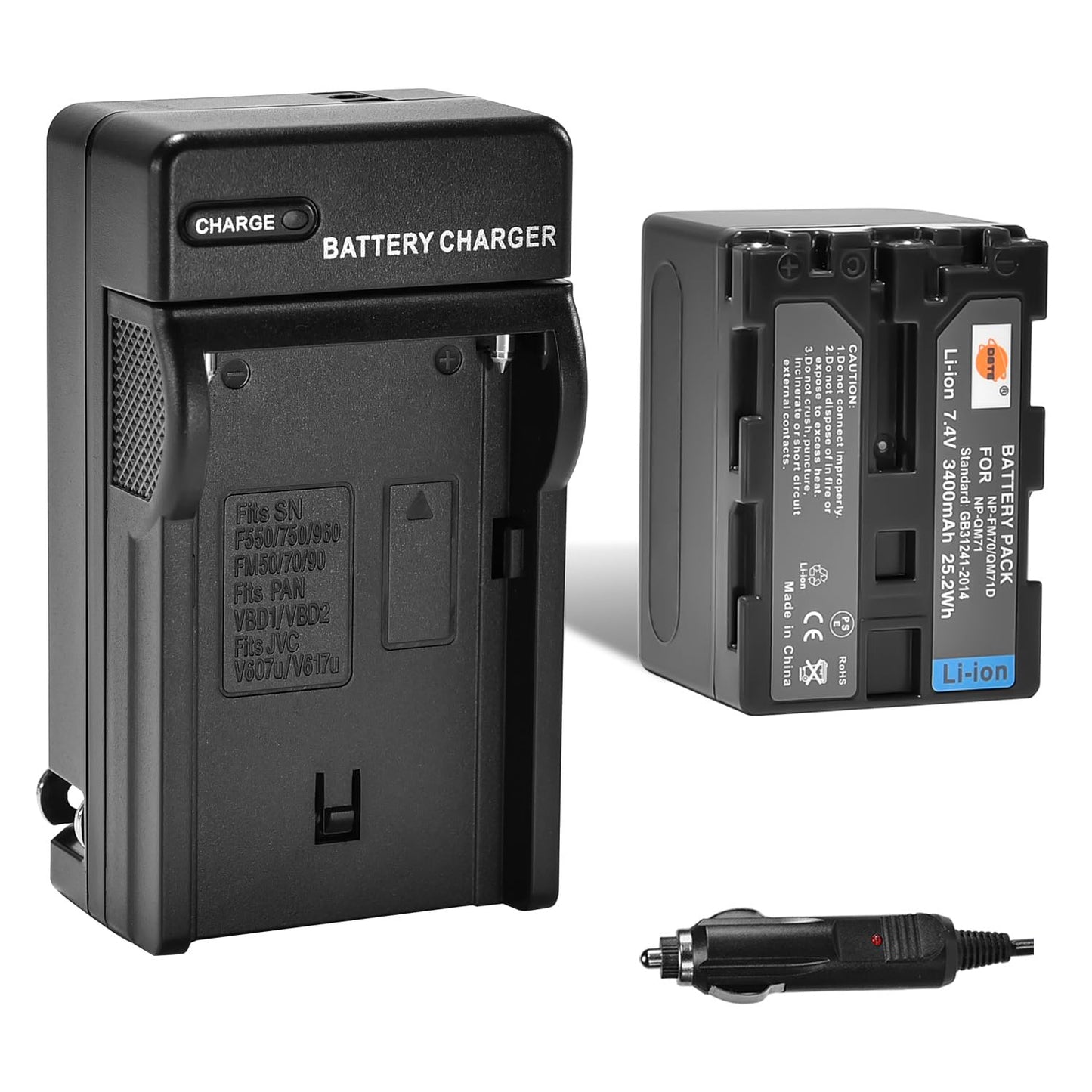 DSTE® NP-QM71D Battery + Charger DC01 for Sony NP-QM70 NP-QM71 NP-QM71D and Sony CCD-TRV107 CCD-TRV108 CCD-TRV118 CCD-TRV138 CCD-TRV150 CCD-TRV228