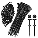200PCS Nylon Universal Cable Tie Buckles, Heavy Duty Automotive Cable Ties & Fasteners, T-Head Clips Universal Car Bumper Fender Clips, Wire Bundling