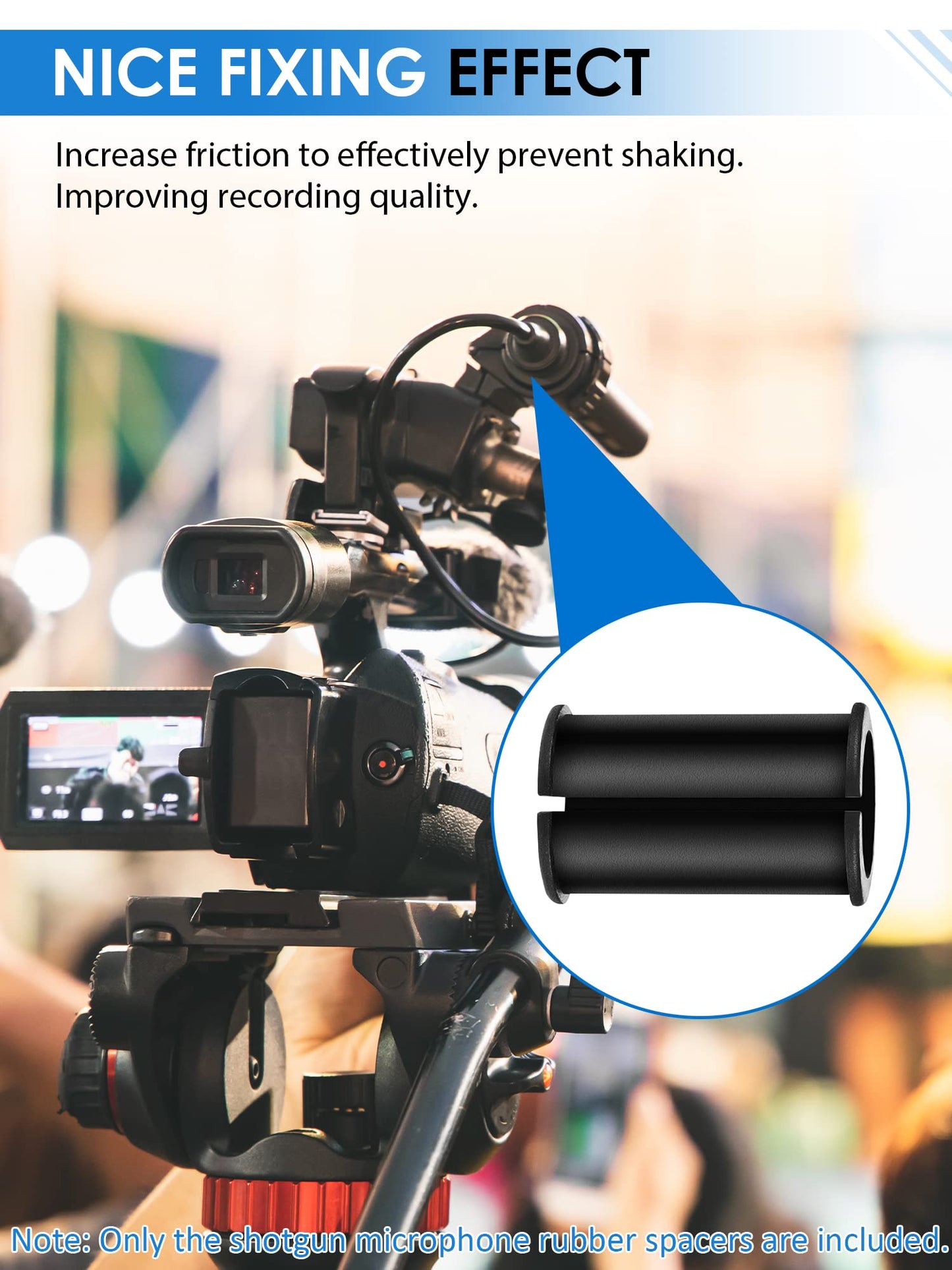 Etour 6 Pcs Microphone Shock Mount Rubber Spacer Tube Microphone Sleeve Washer Compatible with Sony Camcorder Rode NTG, Sennheiser MKH Shotgun Mic