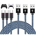 PS5 Charging Cable 3Pack 10FT PlayStation 5 Controller Charger Cord,Xbox Series X/S Controller Charger Cable Nintendo Switch USB C Cord Nylon Braided