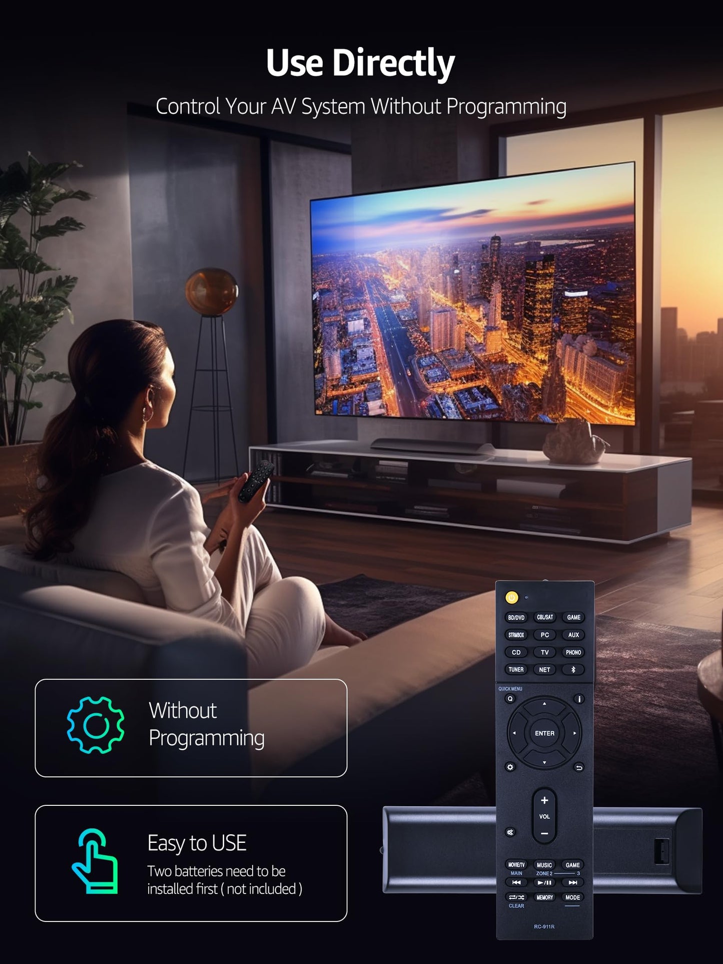 The New RC-911R RC911R Replacement for ONKYO AV Receiver The Remote Controller. Suitable for HT-S7800 TX-NR555 TX-NR575 TX-NR585 TX-NR656 TX-NR686