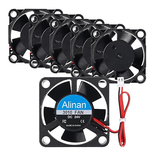 Alinan 6pcs 3010 24V Fan 30x30x10mm 2-pin Sleeve Bearing Brushless DC Cooling Fan 3D Printer Cooling Fan Computer Fan