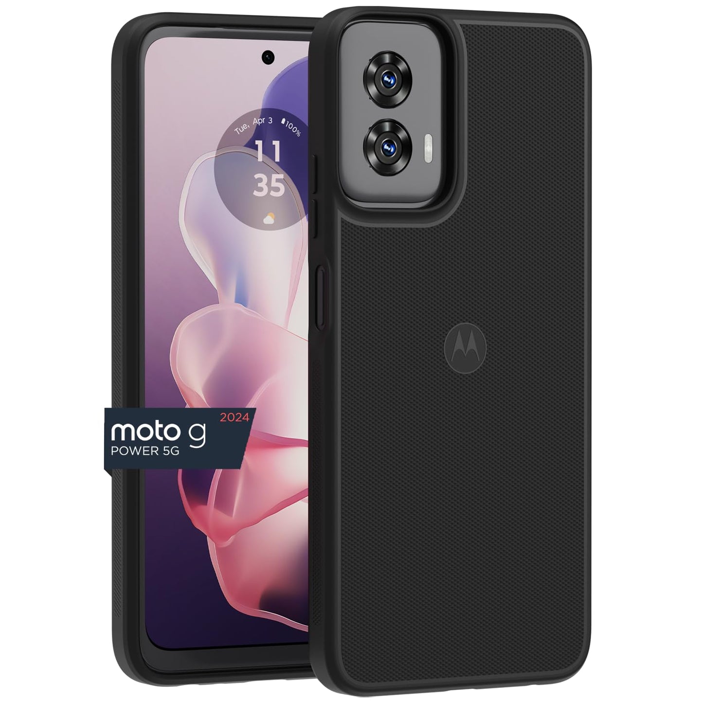 Motorola Moto G Power 5G (2024) Textured Protective Case- Black