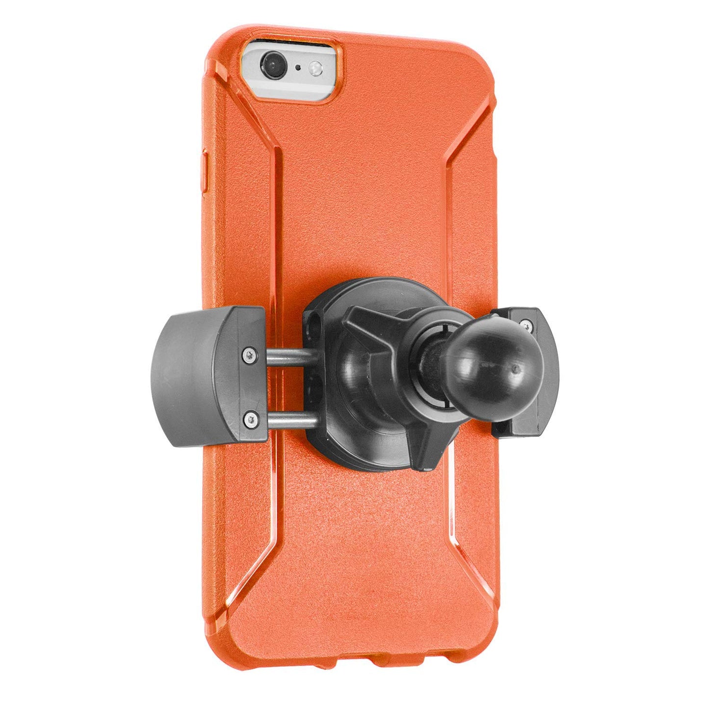 iBOLT Moto-Vise Holder Heavy Duty Spring-Loaded Holder w/ 25mm / 1-inch Ball - Works w/Smartphones from 2 inches to 4 inches Wide- Great