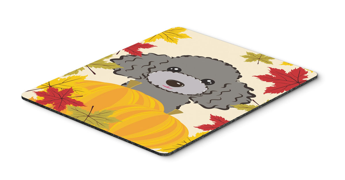 Caroline's Treasures BB2065MP Silver Gray Poodle Thanksgiving Mouse Pad, Hot Pad or Trivet, Large, Multicolor