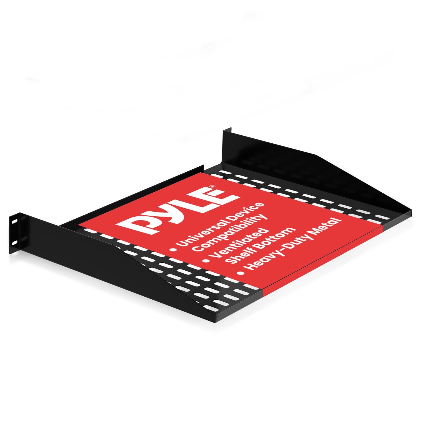 Pyle 19-Inch 2U Server, Vented Shelves for Good Air Circulation, Cantilever, Wall Rack, Universal Device, Cabinet Shelf, Computer Case Mounting Tray