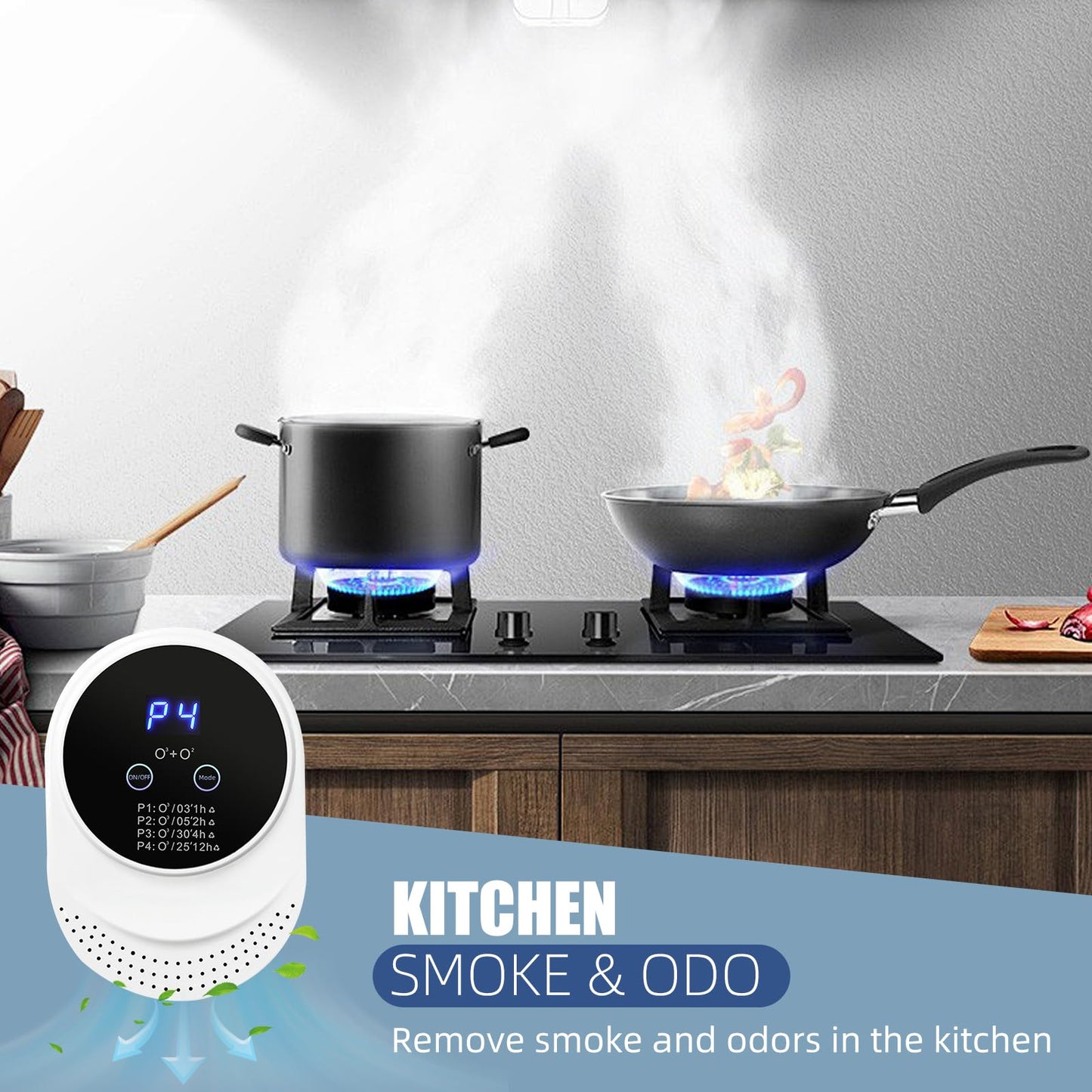 Ozone Odor Eliminator for Strong Odor Plug in Air Fresheners for Home 99% Cat Litter Deodorizer Ionizer Air Purifier Ozone for Bedroom Toilet Kitchen