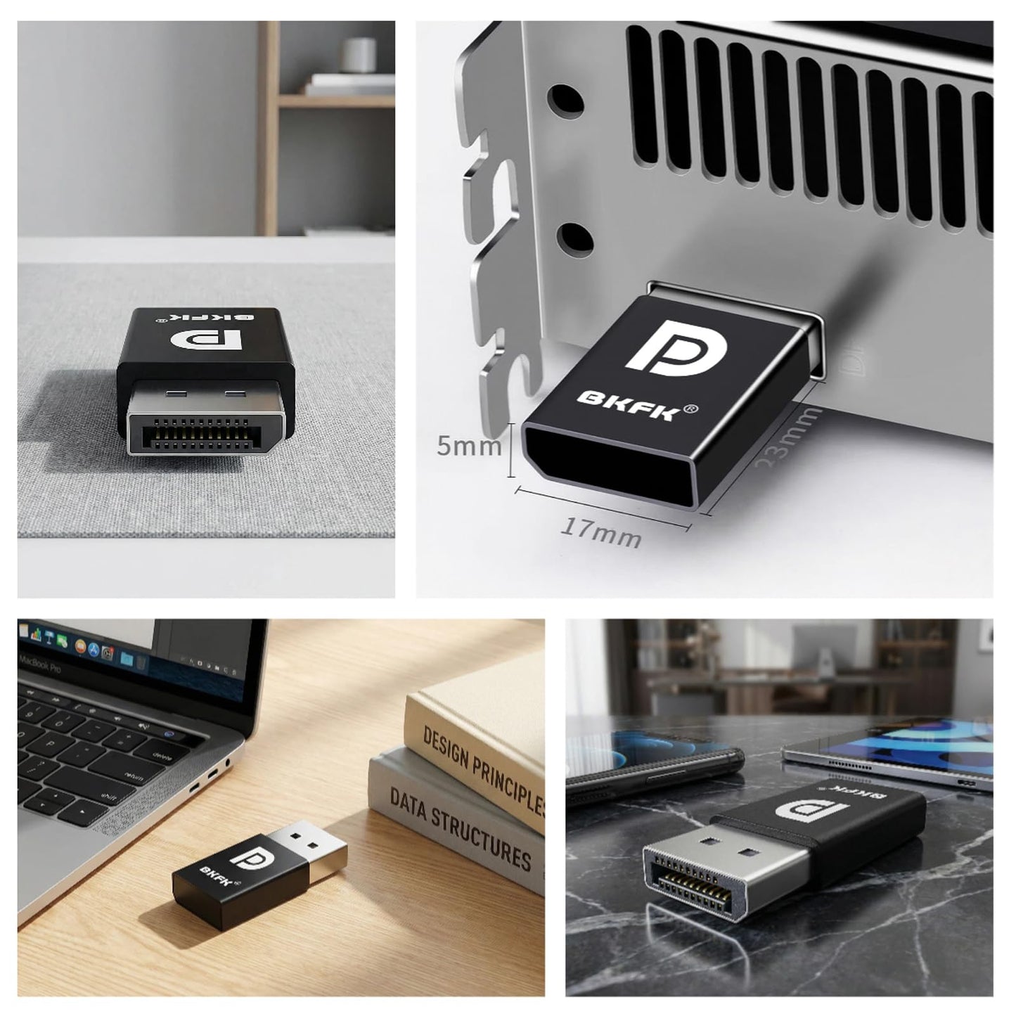 BKFK DP 4K 60Hz DisplayPort Headless Dummy Plug - Supports 1080p-120Hz EDID Emulator Dongle 60Hz for Crypto Mining, Remote Servers, and Virtual