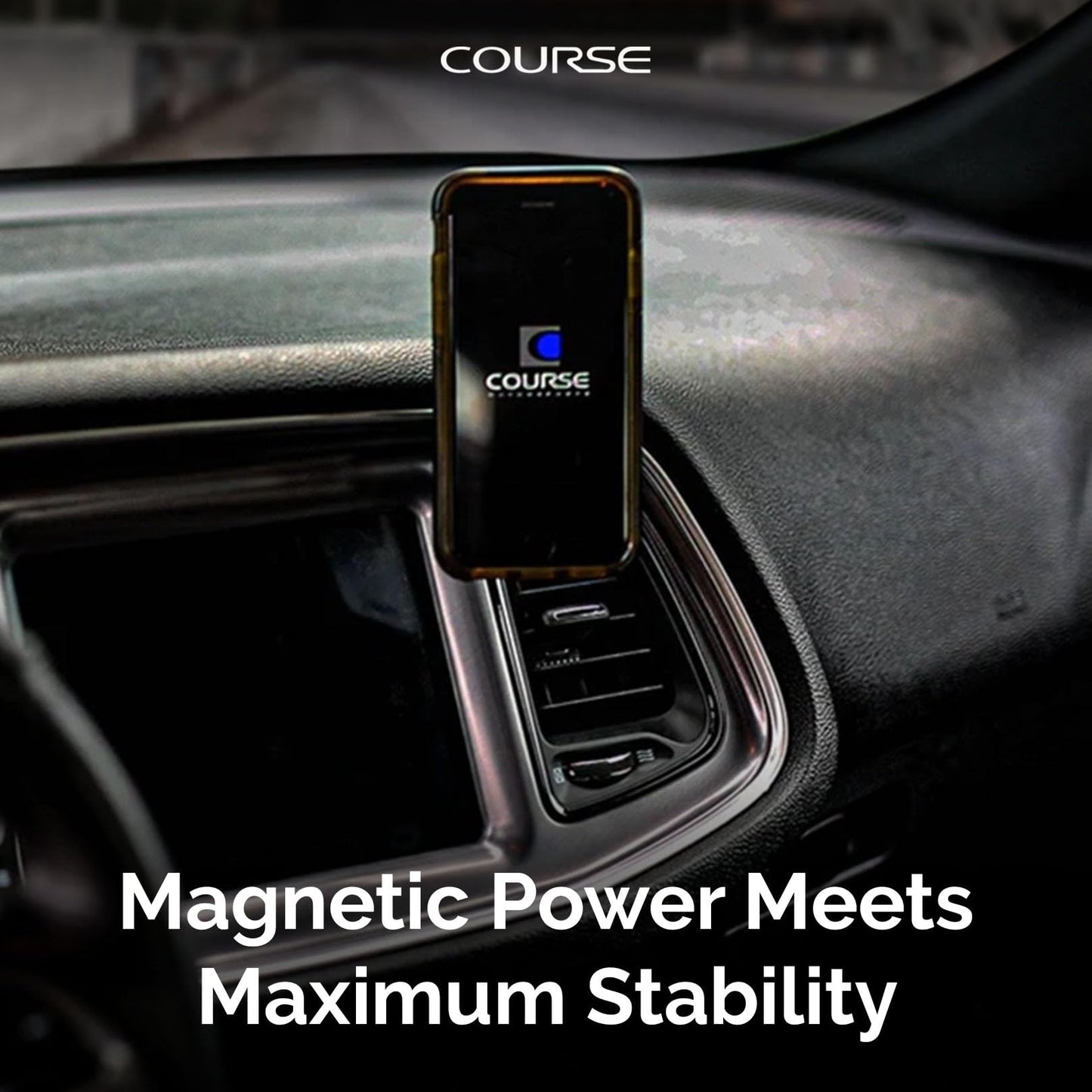 Course Motorsports Direct Fit Magnetic Phone Mount | Car Phone Holder | Custom Fit Dash Mount | Compatible with Dodge Challenger (2015-Present)