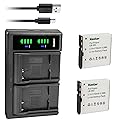 Kastar 2-Pack Battery and LTD2 USB Charger Replacement for VJIANGER 4K Digital Camera, 4K WiFi Digital Camera, 1080P Camcorder, 1080P Video Camera