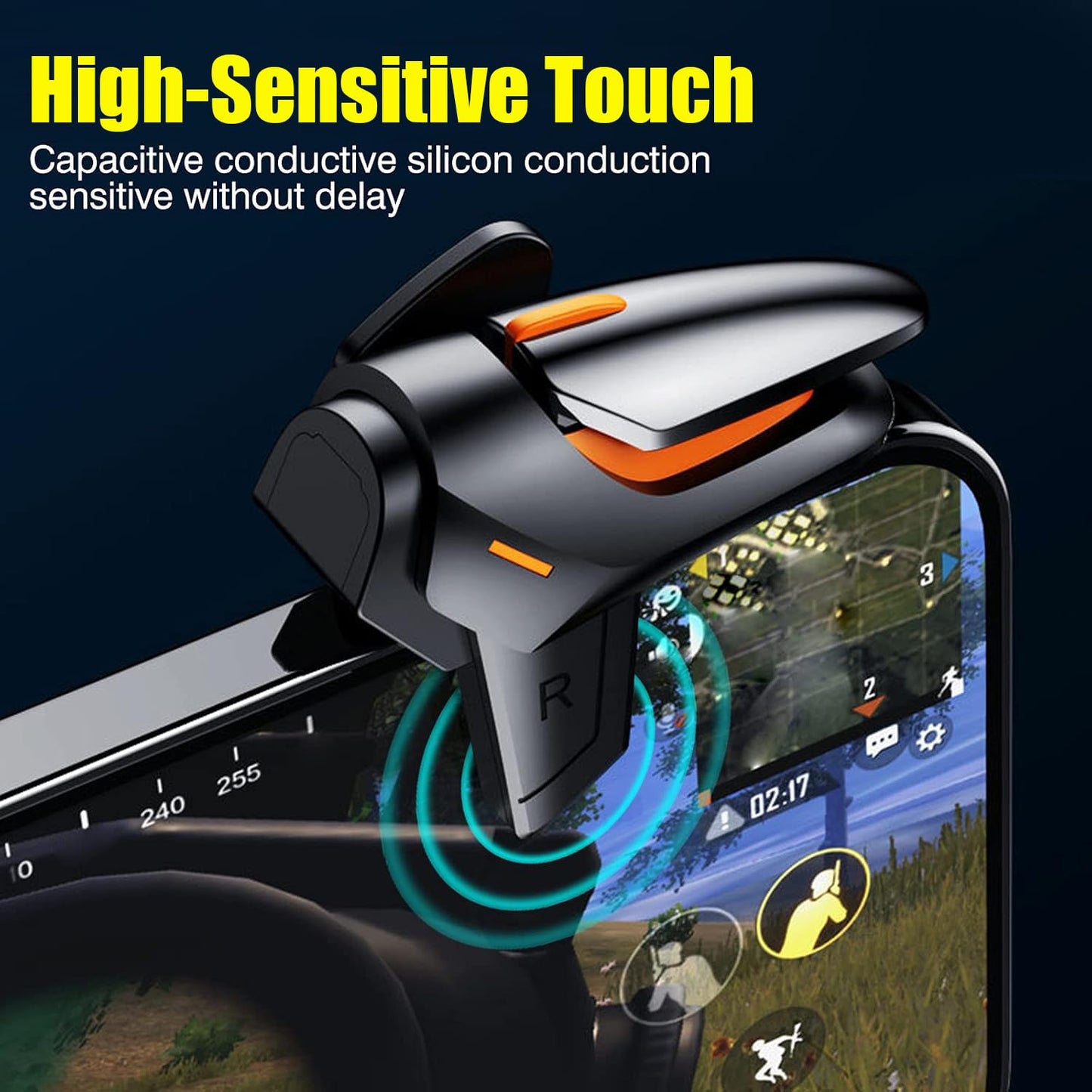 Mikirini 13 in 1 Mobile Phone Game Controller for iPhones & Android Phones, 2 Gaming Triggers Cell Phone Gaming Triggers compatible with PUBG