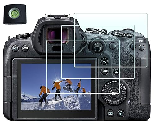 HUIPUXIANG Screen Protector for Canon EOS R7/R6 MarkII/R6 Camera(for Accessories) with Hot Shoe Cover Tempered Glass Film 0.3mm High Definition 9H