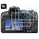 HUIPUXIANG Screen Protector for Canon EOS R7/R6 MarkII/R6 Camera(for Accessories) with Hot Shoe Cover Tempered Glass Film 0.3mm High Definition 9H
