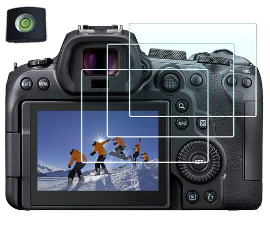 HUIPUXIANG Screen Protector for Canon EOS R7/R6 MarkII/R6 Camera(for Accessories) with Hot Shoe Cover Tempered Glass Film 0.3mm High Definition 9H