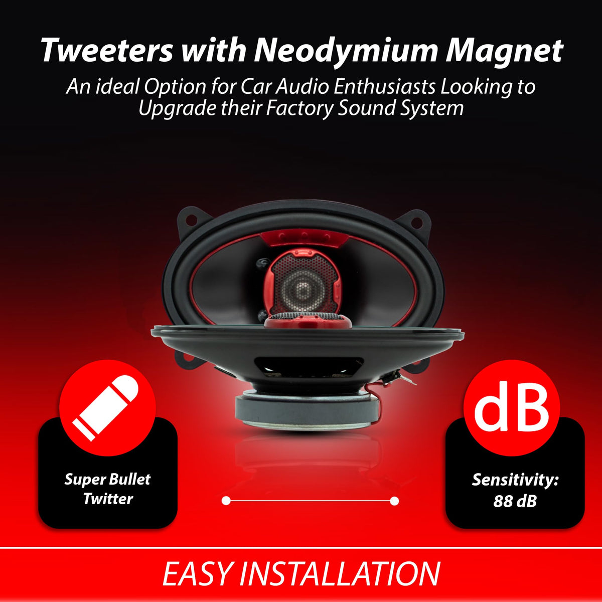 MB Quart XK2-146 4x6-Inch 180 Watt 2-Way Coaxial Speaker System Car Audio