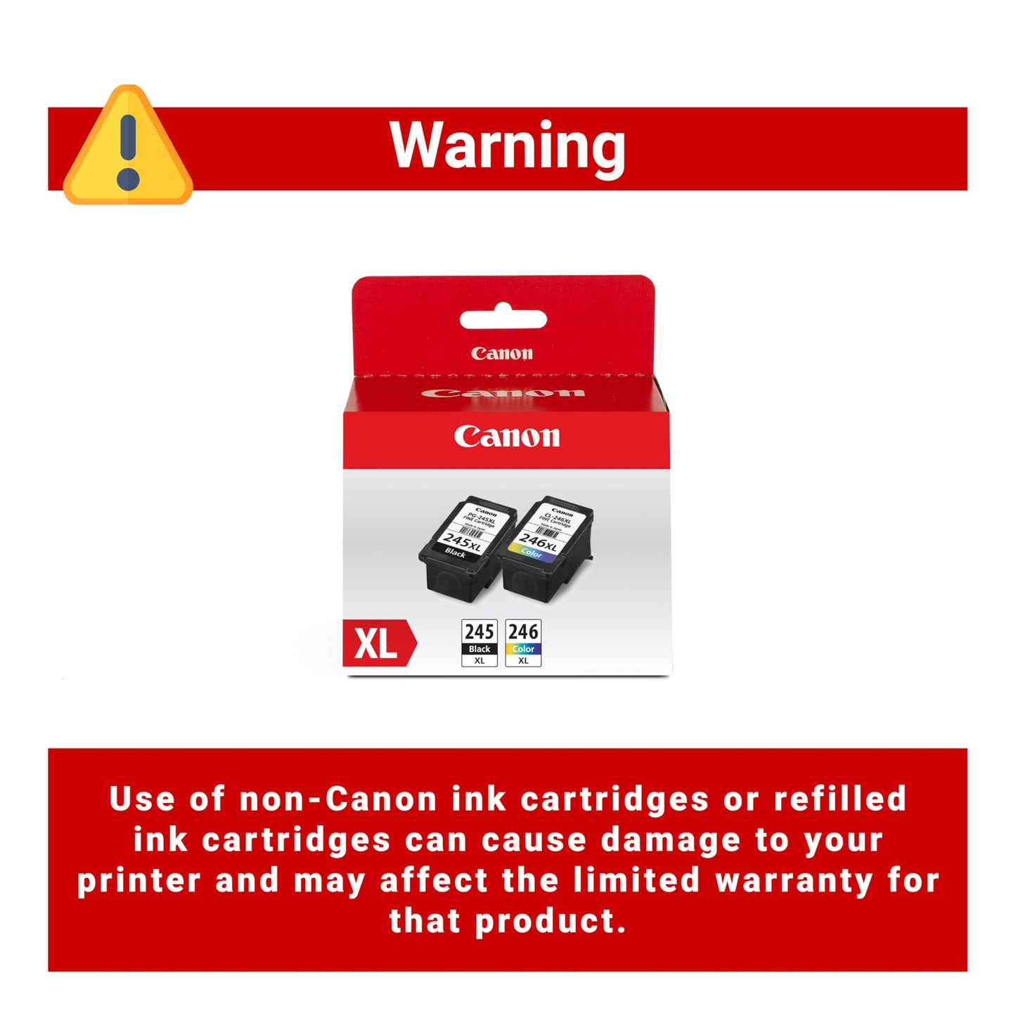 Canon PG-245 XL / CL-246 XL Genuine Ink Value Pack (2 Cartridges), Compatible with iP2820, MG2420/2924/2920/3020/2522/2525, MX492