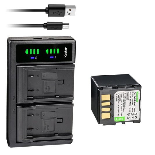 Kastar 1-Pack Battery and LTD2 USB Charger Replacement for JVC GZ-MG20 GZ-MG20AA GZ-MG20AC GZ-MG20AG GZ-MG20AH GZ-MG20AS GZ-MG20E GZ-MG20EK GZ-MG20EX