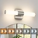 7Degobii Brushed Nickel Vanity Light for Bathroom Lights Fixtures Over Mirror 5CCT Dimmable Vanity Light Bar 15.74-Inch 12W Bathroom Lighting Fixtures