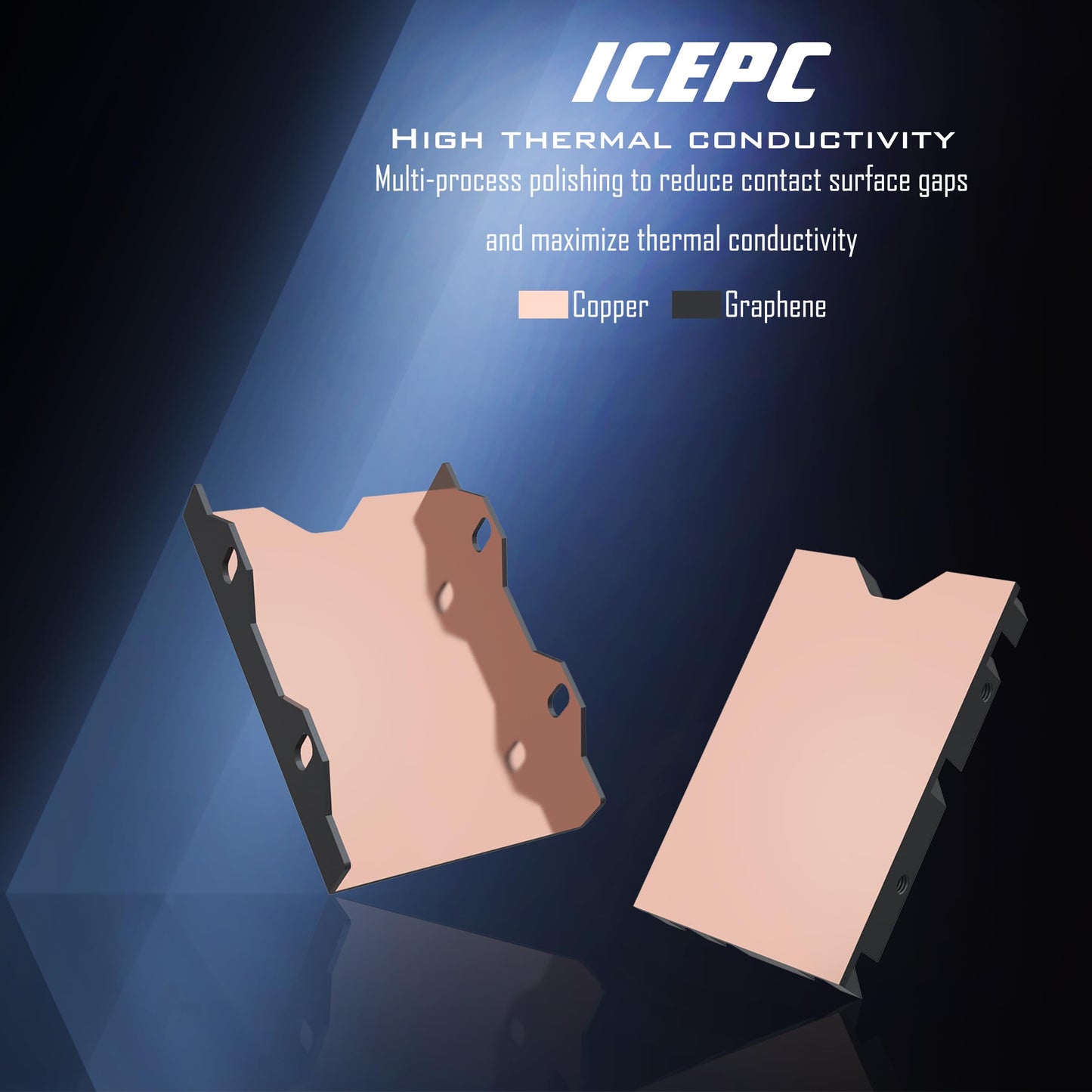 icepc M.2 NVME SSD 2242 Heatsink Copper Graphene Cooling Heatsink with Thermal Silicone Pad Full-Cover Efficient Radiator
