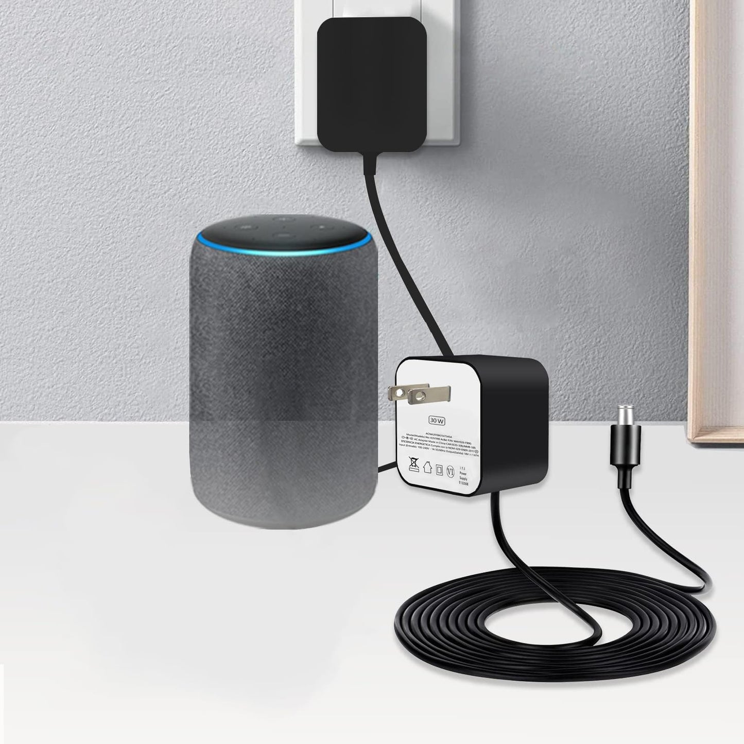 ZTTXL 30W Power Adapter for Echo (4th Gen), Echo (3rd Gen), Echo Show 10 (3rd Gen), Echo Show (2nd Gen), Echo Show 8, and Echo Plus (2nd Gen), 5.8Ft…