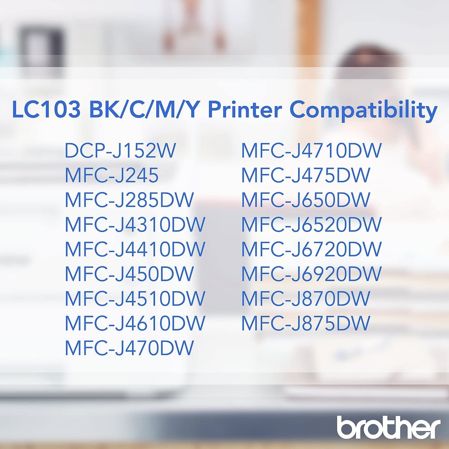 Brother LC-103M DCP-J132 J152 J171 J4110 J552 J752 MFC-J245 J285 J4310 J4410 J450 J4510 J870 J875 Ink Cartridge (Magenta) in Retail Packaging (LC103M)