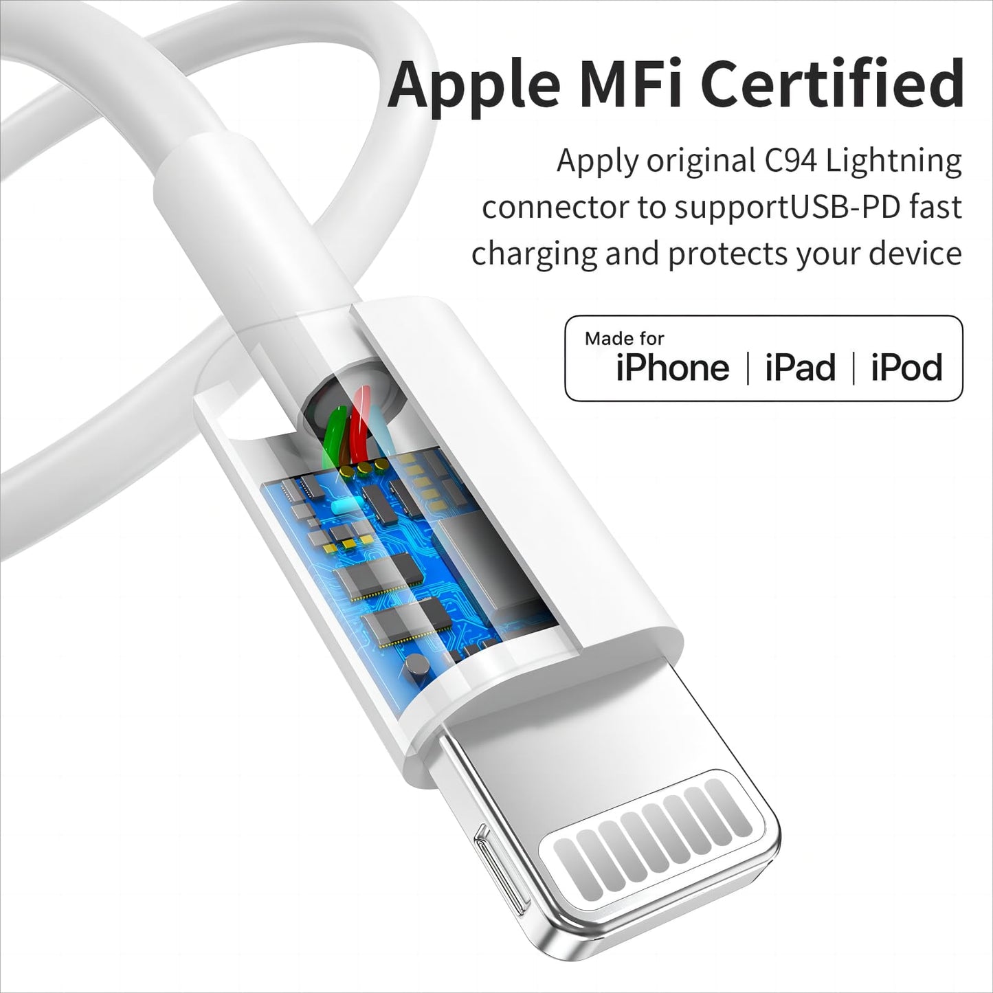 USB C to Lightning Cable 5 Pack 6FT [Apple MFi Certified] iPhone Fast Charger Fast Charging Type c to Lightning Cable for iPhone 14 13 12 11 Pro Max…