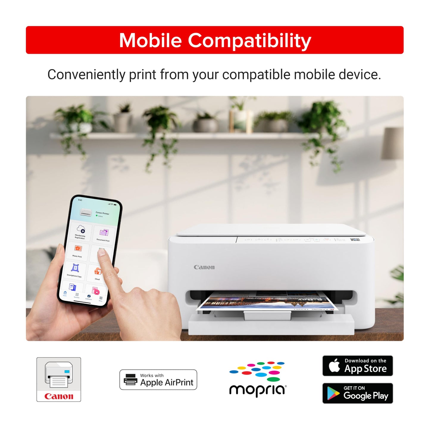 Canon PIXMA TS4320 Wireless Color Inkjet Printer for Duplex Printing, White - Cost Efficient Home Printer with Copier/Scanner, Compact Design, Easy
