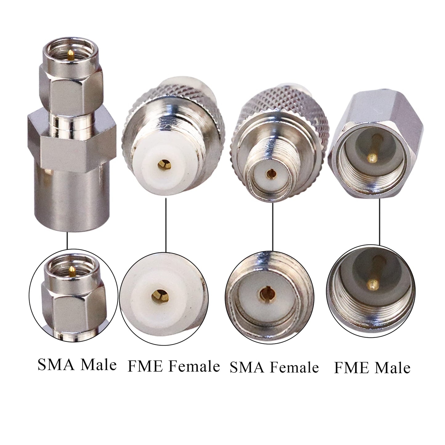 TUOLNK 4 Type Set SMA to FME 4G Antenna Adapter Kit SMA to FME Coaxial Adapter WiFi Antenna for Coaxial Cable WiFi Antenna Wireless LAN Device RF Coax