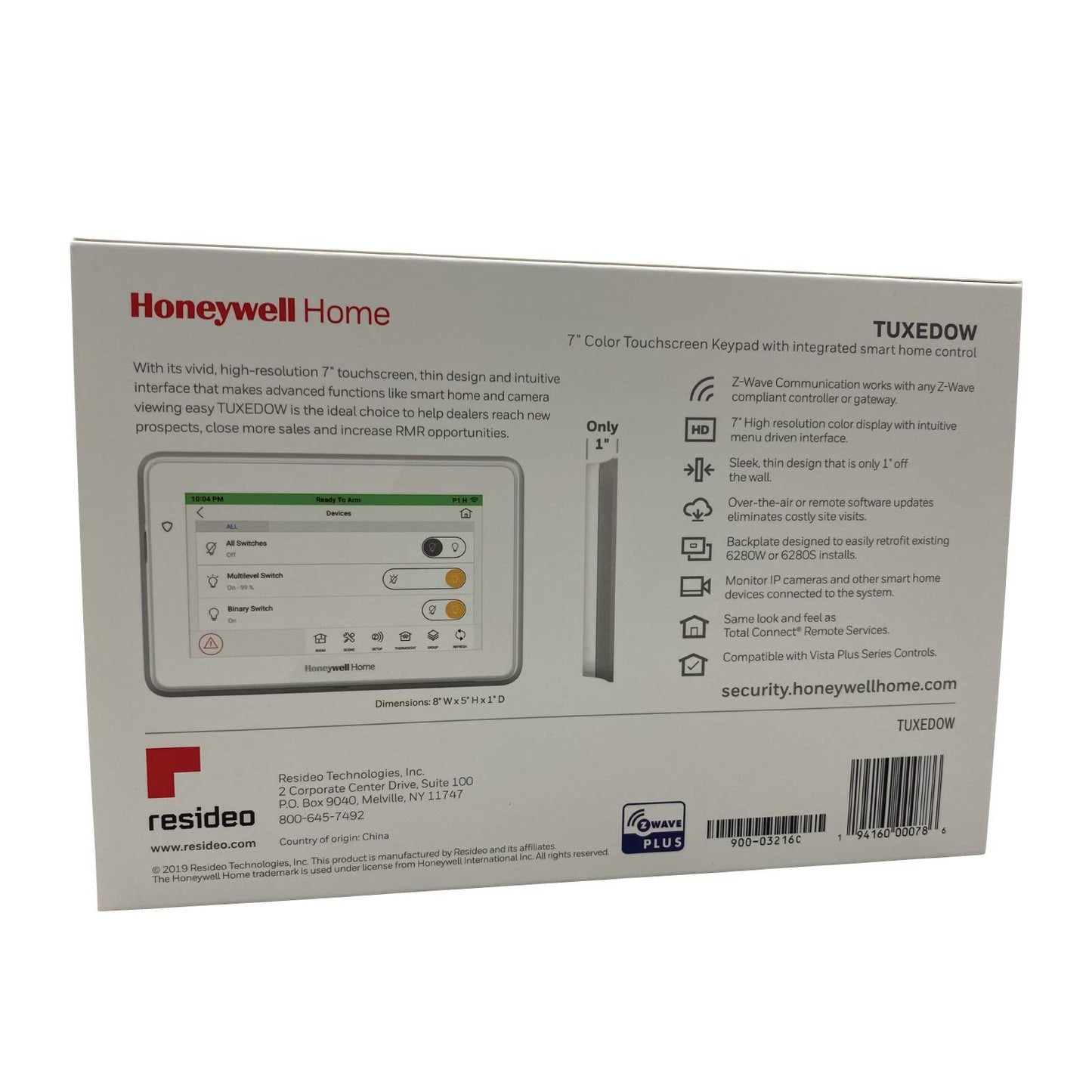 TUXEDO - 7" Touchscreen Security and Smart Controller (Honeywell