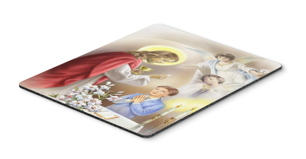 Caroline's Treasures APH7584MP First Communion Boy Mouse Pad, Hot Pad or Trivet for Home Office Gaming Working Computers Laptop Mouse Mat,Washable