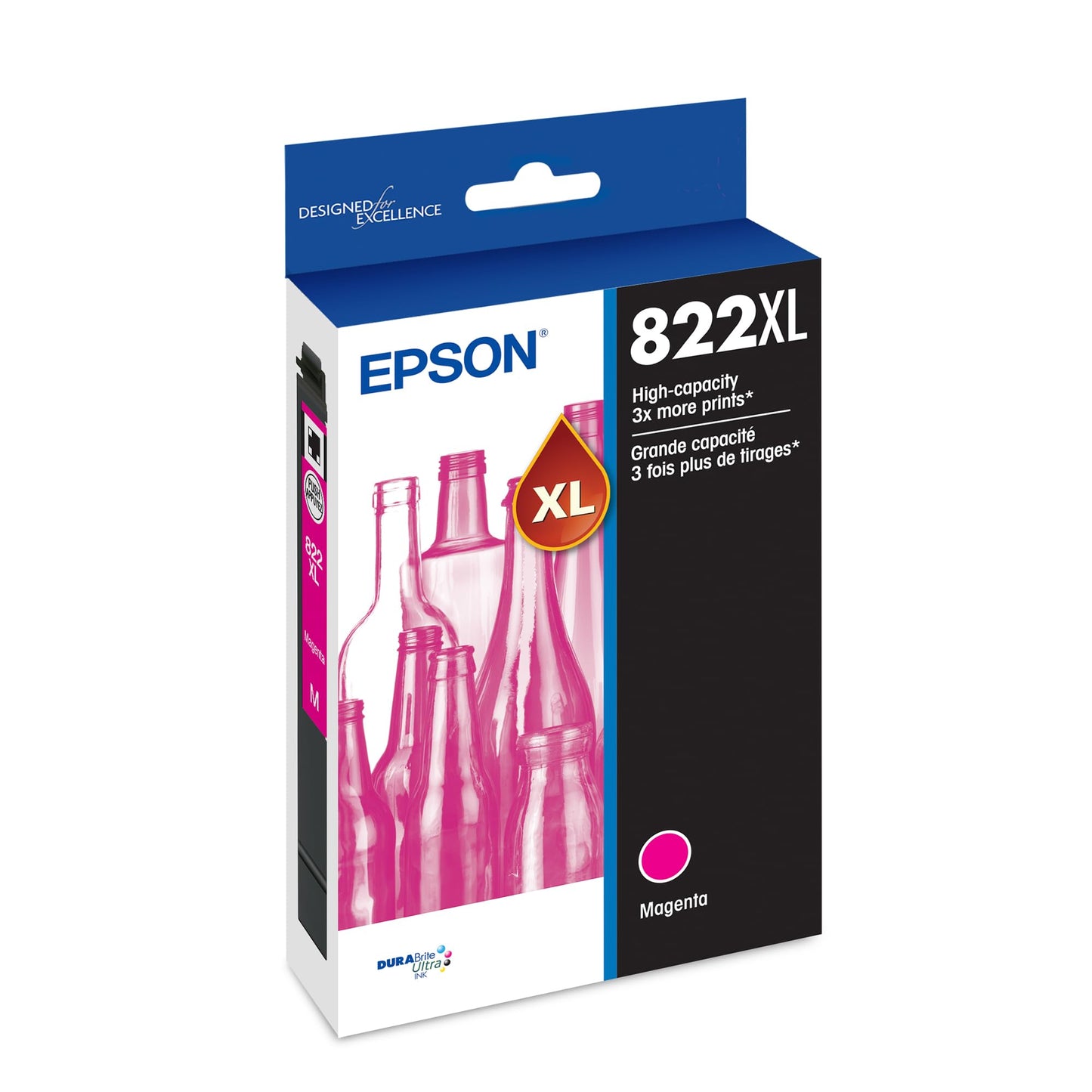 EPSON 822 DURABrite Ultra Ink High Capacity Magenta Cartridge (T822XL320-S) Works with WorkForce Pro WF-3820,3823, 4820, 4830, 4833, 4834