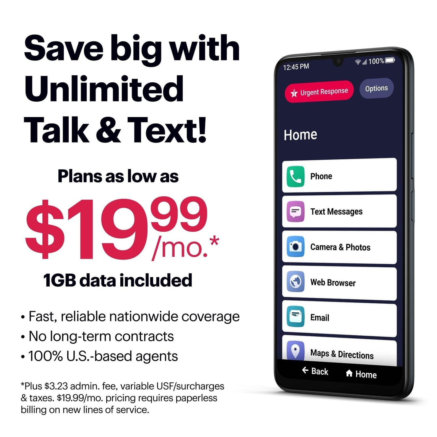 LIVELY Jitterbug Smartphone for Seniors, No SIM Needed, Smart4