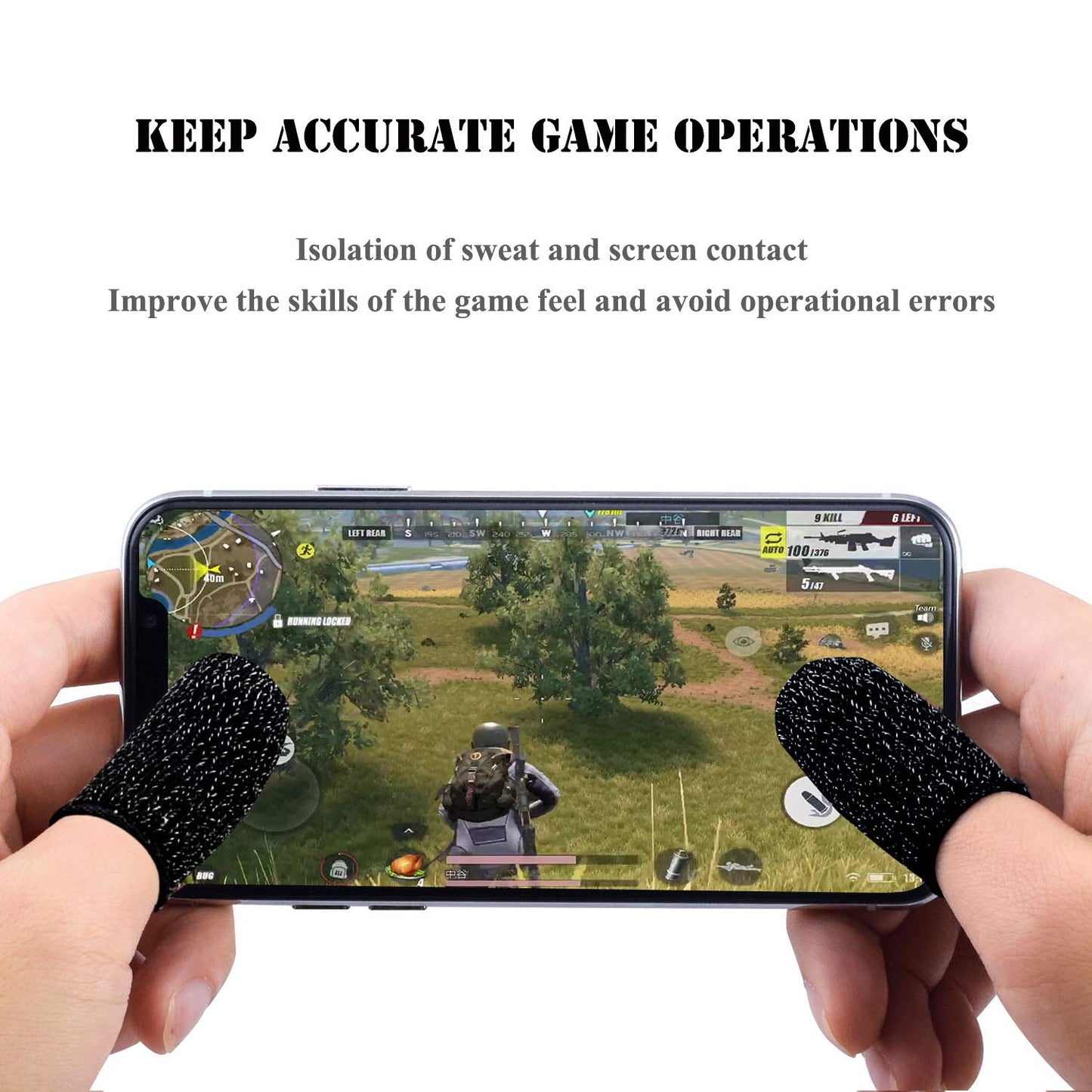 Newseego for Mobile Game Controller Finger Sleeve Sets [6 Pack], Anti-Sweat Breathable Full Touch Screen Sensitive Shoot Aim Joysticks Finger Set