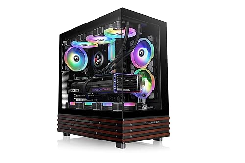 Thermaltake View 270 Plus WS ARGB; Mid Tower; 3x120mm Lite Fans Included; 360mm Radiator Support; 420mm GPU Clearance;Bottom Wood Trim;