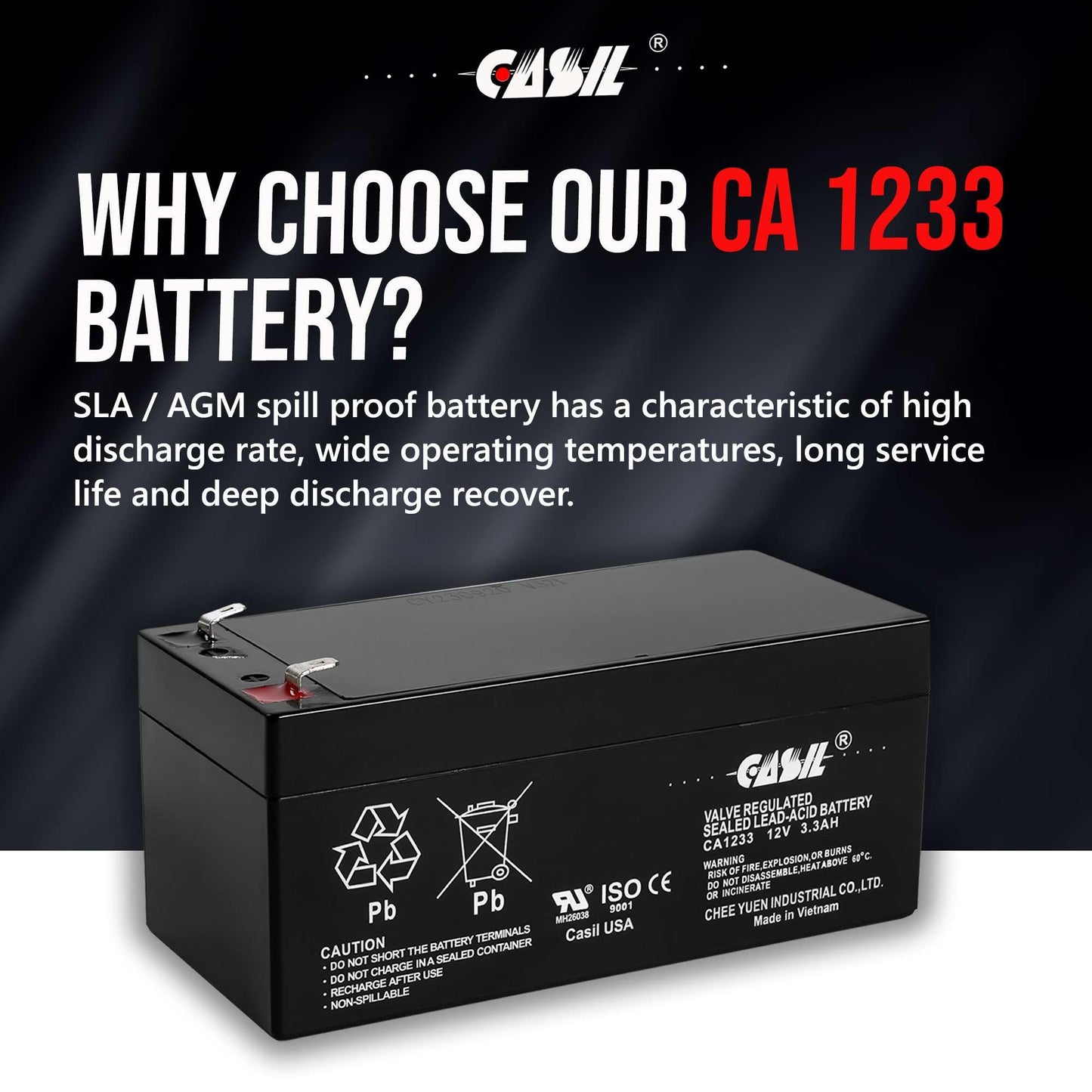 Casil Replacement Battery for APC Back UPS ES 350